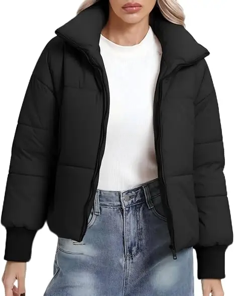 BenBoy Women's Winter Puffer Jacket Short Cropped Coats