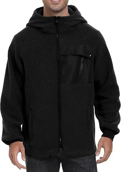 BenBoy Mens Fleece Jacket Sherpa Tactical Full Zipper